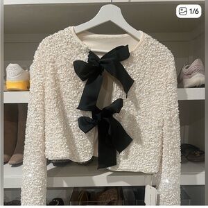 Sequin bow jacket XS